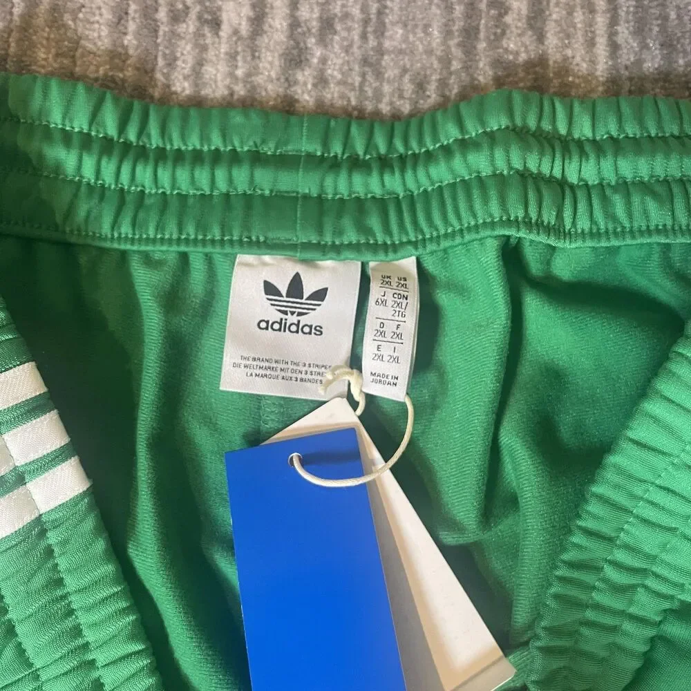 Adidas Firebird TP Track Pants Mens 2XL Green Originals 3 Stripe Zip Hem JD0184